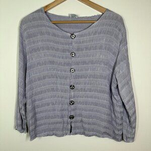 VINTAGE  CP Shades Lilac Button Front Cardigan Top Size Small